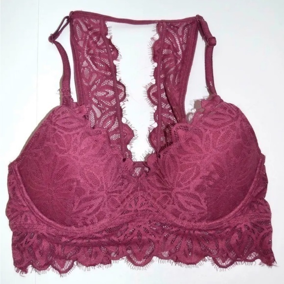 PINK Victoria's Secret Other - M Victoria's Secret Pink Date Lightly Lined Lace Bralette Rosewood Racerback